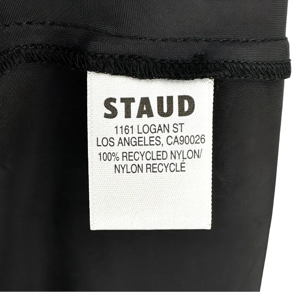 STAUD Millie Black Recycled Nylon Short Sleeve Maxi Shirt Dress Shirtdress sz 6 - Picture 11 of 14